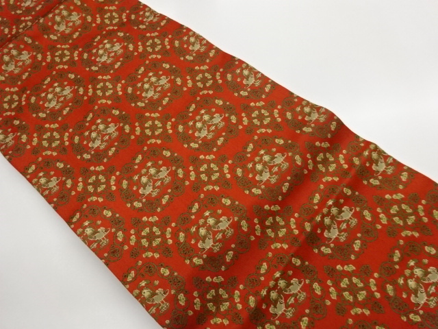 JAPANESE NAGOYA OBI / WOVEN FLOWER CREST